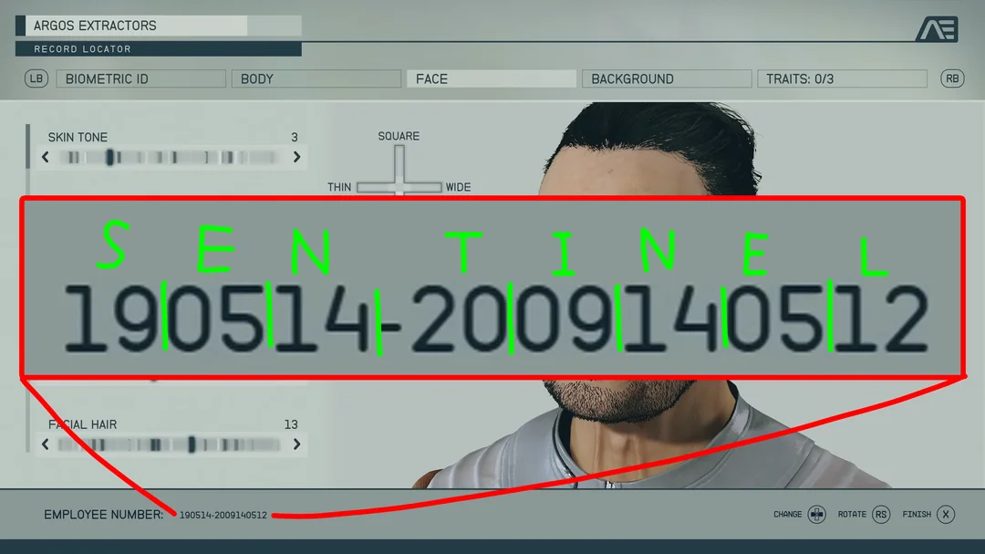 Starfield employee number discovered to spell "SENTINEL"